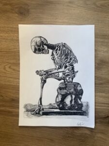 finished skeleton with ink